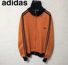 【90's】adidas／アディダス／トラックジャケット／オレンジ／デサント製のサムネイル