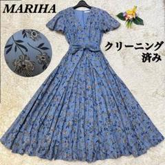 や*い様 極美品 マリハ マドモアゼルのドレス 別注 花柄 ブルー