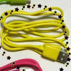新品★Android/USB充電ケーブル／イエローのサムネイル
