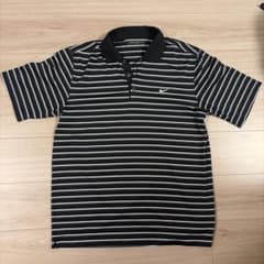 NIKE GOLF 半袖ポロシャツ ブラック ボーダー柄のサムネイル