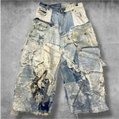CAOY デニム ジーンズ パンツ リメイク ボリューム ダボダボ hiphop 