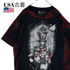USA헌옷 이상한 나라의 앨리스 T셔츠 블랙 2XL 고딕 t셔츠