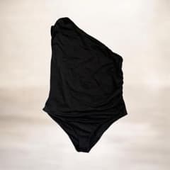 ワンショルダー 黒 片肩デザイン レオタード