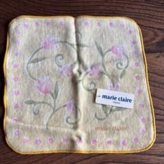marie claire マリクレール ハンカチ 花柄 イエロー