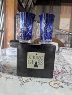 KIRIKO GLASS 瑠璃色 切子グラス 2客セット - 2