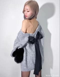 BLACK QUEEN リボンニットワンピースのサムネイル