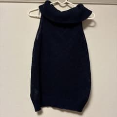 CECIL McBEE ネイビー タートルネック ノースリーブ ニットのサムネイル