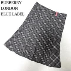 バーバリーブルーレーベル ノバチェック フレアスカート ベルト付