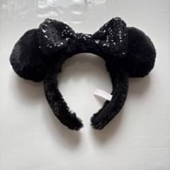 ディズニー　ミニーマウス　黒スパンコール　カチューシャのサムネイル