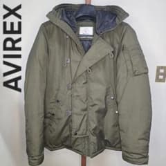 AVIREX ミリタリージャケット フード付き カーキのサムネイル