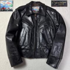 마가죽 SIZE42 AERO LEATHER Co 라이더스 재킷 다심