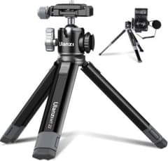 Small, mini, all-metal camera tripod, tabletop tripod for smartphones and DSLRs, 2-section adjustable.