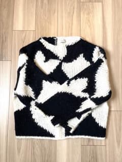 DRIES VAN NOTEN 幾何学模様ニットセーター XS モノトーン 美品のサムネイル