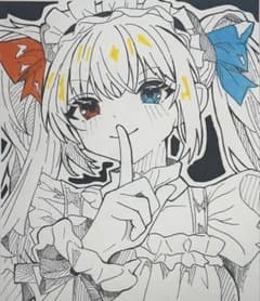 手描きイラスト オリジナル アナログ 女の子 かわいい 萌え絵 一点物 メイドのサムネイル
