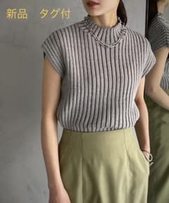 &g’aimeアンジェム　フレンチスリーブリブニット　グレーのサムネイル