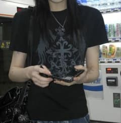 【AAKAM】Cross Wing Half Top (Black)のサムネイル