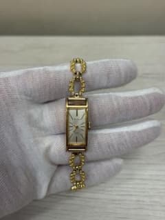 Fine Seiko 手巻き時計 17石 レクタンギュラー ゴールドカラーのサムネイル