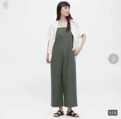UNIQLO ユニクロ　リネンブレンドサロペット Lサイズのサムネイル