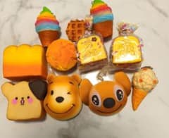 ディズニー　くまのプーさん　スティッチ　スクイーズ まとめ売り 11点セットのサムネイル