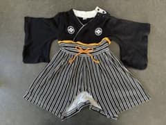 袴ロンパース 70cm 男の子 お食い初め 初節句 和装 ブラックのサムネイル