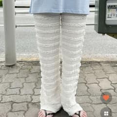 フリル ストレート パンツ ホワイトのサムネイル