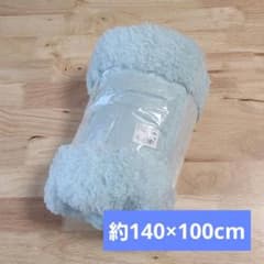 ボア生地 水色無地 約140×100cmのサムネイル
