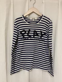 コムデギャルソン　PLAY ボーダーTシャツ　M ネイビーのサムネイル