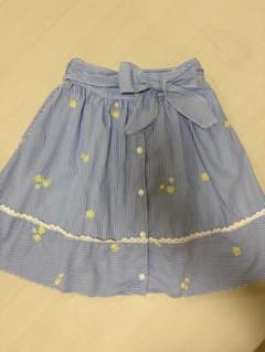 mezzo piano ストライプ 花柄刺繍 スカート130cmのサムネイル
