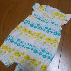 ベビー ロンパース 花柄 イエロー ブルーのサムネイル