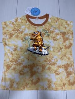 恐竜 スパンコール タイダイ柄 Tシャツ 130 新品未使用のサムネイル