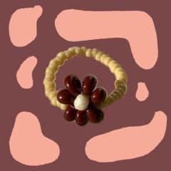 ハンドメイド お花 ビーズリングのサムネイル