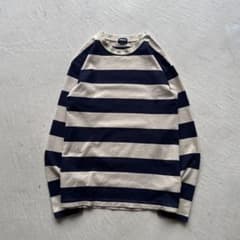 90s old uniqlo border l/s 太ボーダー ベージュ 黒 - メルカリ