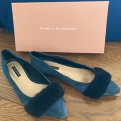 値下げ！FABIO RUSCONI ファビオルスコーニ　パンプス　ネイビーのサムネイル