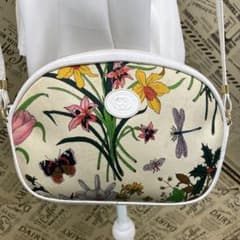 オールドグッチ ショルダーバッグ ポシェット フローラ 花 レア FS544 オールドグッチ ショルダーバッグ ポシェット フローラ 花 レア