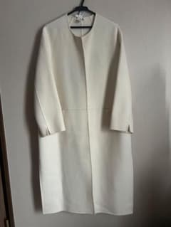 ヤマダヤ Agaアイボリー ノーカラー ロングコート - メルカリ