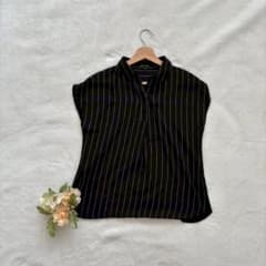 ［INDIVI］ストライプトップス(XSくらい)/コットン使用✨ Vネック