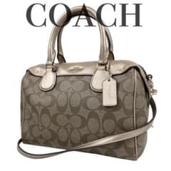 ✨美品 COACH コーチ ハンドバッグ ミニボストン 2way PVC 大容量 