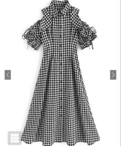GRL ギンガムチェック柄ショルダーオープンフリルワンピース［ta056］のサムネイル