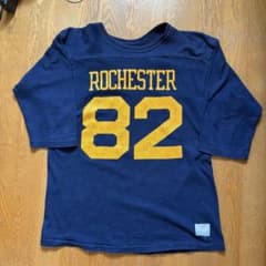 希少過渡期】80s チャンピオン フットボールTシャツ トリコタグ L 紺色