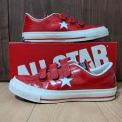 【US9.5】ワンスター　V-3 赤×白　レザー ALL STAR US9.5】ワンスター V-3 赤×白 レザー ALL STAR - メルカリ