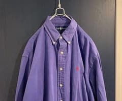 Ralph Lauren ラルフローレン 古着 ビッグ シャツ 青紫のサムネイル