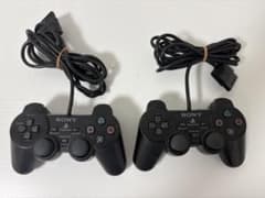動作品 PS2 デュアルショック2 コントローラー ブラック 2個 純正のサムネイル