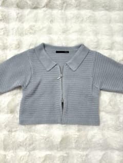 Heather ハーフジップ ニットトップス ライトブルーのサムネイル