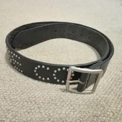 WHITEHOUSE COX スタッズ付きレザーベルト 黒 36サイズ相当 - メルカリ
