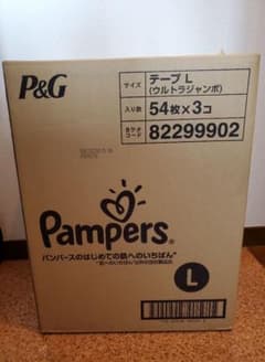 【値下げ】パンパース はじめての肌へのいちばん テープ L （54枚×3パック）のサムネイル