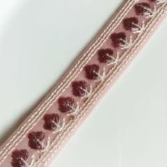 インド刺繍リボン くすみピンク ハンドメイド素材のサムネイル