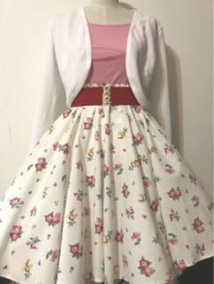 花柄ロカビリーサーキュラースカート 50'sスタイル