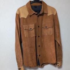 Flat fead レザーシャツ　鹿革　ディアスキン　スェード　中古 本革　40のサムネイル