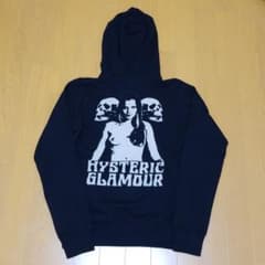 ヒステリックグラマー　HYSTERIC GLAMOUR　ジップアップパーカー　黒のサムネイル
