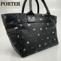 【美品】ポーター×エッセンシャルデザイン　ミニトートバッグ　インベーダーコラボ 美品】ポーター×エッセンシャルデザイン ミニトートバッグ